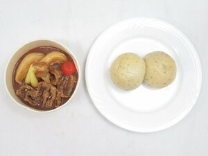 ★【直接引取不可】 食品サンプル ディスプレイ ハヤシライス カレー セット 全粒粉パン パン 洋食 食器付き 見本品 料理模型 飲食店 置物