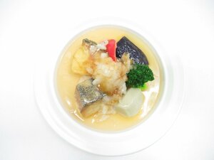 ★【直接引取不可】 食品サンプル ディスプレイ 茄子 白身魚のソテー 大根おろしを添えて 魚 フレンチ 一品 おかず 見本品 料理模型 飲食店