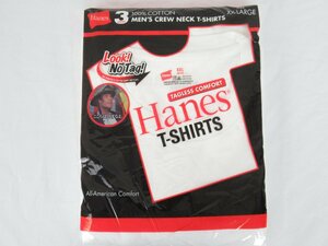 【直接引取不可】K. Hanes/ヘインズ 赤ラベル Tシャツ 3枚パックサイズ XXL(50-52) コットン100％ 1995年 未開封品