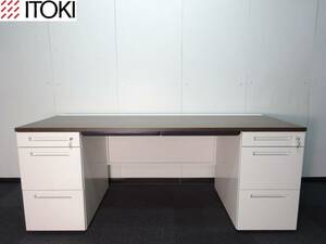 # unused #2023 year made ito-kiCZR desk with both sides cupboard desk W1800×D700×H720 beautiful goods 