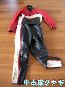 HARVE SPORTS made two piece book@ leather coverall LL size used dirt equipped 