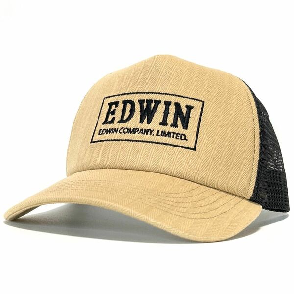 新品　未使用　EDWIN エドウィン メッシュキャップ　アメカジ　カジュアル　デニム キャップ 帽子　ドライ　ブランドキャップ　黒