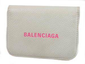 富士屋 ◆ バレンシアガ BALENCIAGA キャッシュ 593813 コンパクト3つ折り財布 ホワイト