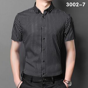 CS-半袖3002-7(実寸39 M度 )新品 春夏 完売■北欧 シャツ メンズ 形態安定 ノーアイロン カジュアル ビジネスシャツ シルクのような質感