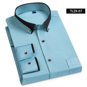 CS-TLZK-07(実寸41 XL-度 )新品 春夏 完売■北欧 長袖シャツ メンズ ノーアイロン 形態安定 ビジネス ワイシャツ シルクのような質感