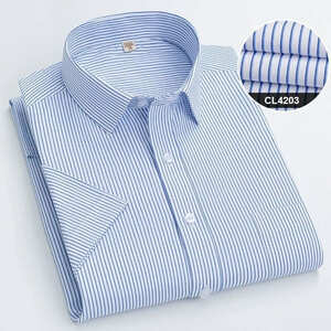 CS-CL4203半袖(実寸40 L度 )新品 春夏 完売■北欧 シャツ メンズ 形態安定 ノーアイロン カジュアル ビジネスシャツ シルクのような質感