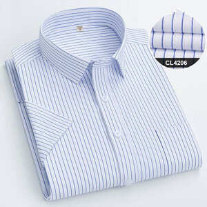 CS-CL4206半袖(実寸39 M度 )新品 春夏 完売■北欧 シャツ メンズ 形態安定 ノーアイロン カジュアル ビジネスシャツ シルクのような質感