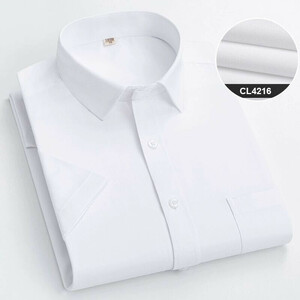 CS-CL4216半袖(実寸38 M度 )新品 春夏 完売■北欧 シャツ メンズ 形態安定 ノーアイロン カジュアル ビジネスシャツ シルクのような質感