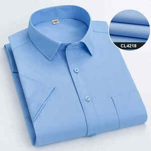 CS-CL4218半袖(実寸43 XL-度 )新品 春夏 完売■北欧 シャツ メンズ 形態安定 ノーアイロン カジュアル ビジネスシャツ シルクのような質感