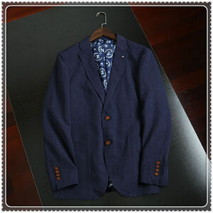 XZ-22-YH темно синий ( полный размер 50A L раз ) новый товар весна лето полная распродажа # Северная Европа высококлассный Celeb designer* супер стильный! высокое качество мужской джентльмен жакет костюм 