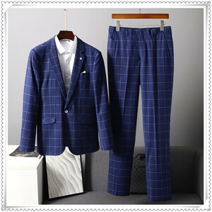 TZ- blue ( absolute size 52 XL times ) new goods Europe and America vikinger high class new work spring summer limitation beautiful goods Italian style no- tuck popular standard commuting business pants suit 