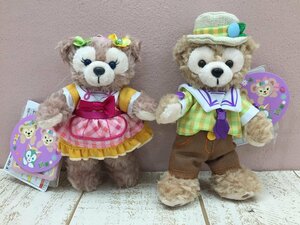 ◇ディズニー TDS ダッフィー シェリーメイ ぬいぐるみバッジ 2点 イースター 2015 タグ付き 6P2 【60】