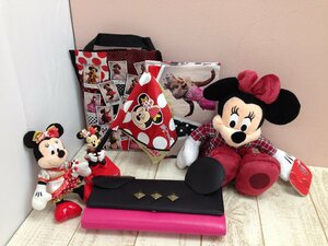 * Disney { unused goods equipped } Minnie Mouse soft toy bag purse soft toy badge 5 point 6M86 [80]