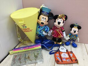 * Disney { unused goods equipped } anniversary goods 5 point Mickey minnie soft toy badge Popcorn bucket another 6M132 [80]