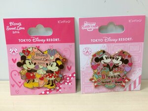 ディズニー 《未使用品》TDR ピンバッジ 2点 スウィートラブ 2014 2015 ミッキー＆ミニー 7A42 【60】