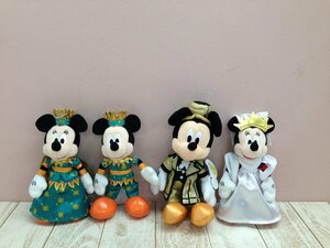 ◇ディズニー TDR TDL ミッキー ミニー ぬいぐるみバッジ ぬいぐるみ 4点 周年 タグ付き 8X118 【80】