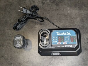 【中古】makita マキタ バッテリー 充電器 セット 充電式ペンインパクトドライバー用 ペンドラ BL0715 DC07SB