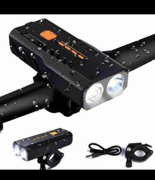 自転車 ライト LED 3000mAh大容量 1200ルーメン 高輝度 防水 USB充電式 高輝度IP65防水 PSE認証済