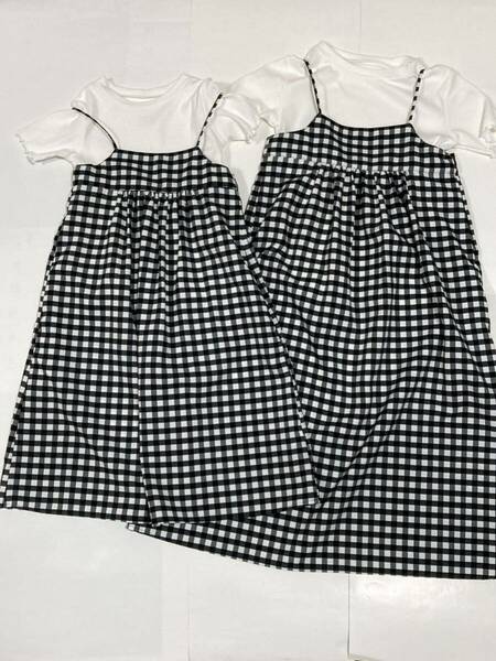 【中古品】GU キャミワンピース(女の子)120＆140サイズ2枚セット