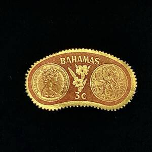 イギリス領期　バハマ発行 「$100 Gold Coin」北アメリカ １９６８年１２月２日発行 未使用切手