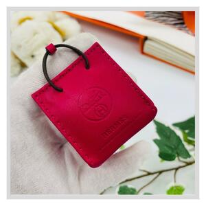 HERMES エルメス サック オランジュ チャーム ピンク レザー