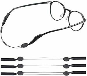 LATTCURE 眼鏡ストラップ スポーツメガネバンド 調整可能 メガネずれ落ち防止 メガネ紐 スチール製バンド 軽量 軟質 防水