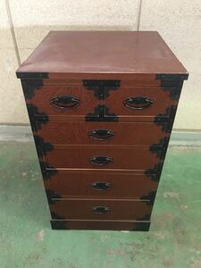 Y inside * Fukushima ..* Showa Retro small size peace chest of drawers adjustment chest of drawers chest chest of drawers case vanity case chest drawer storage era thing that time thing present condition 