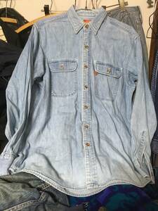 2405オールドOLD90'sリーバイスLEVI’S WORK WEARデニムDENIMシャツMダンガリー古着USEDビンテージ ワーク