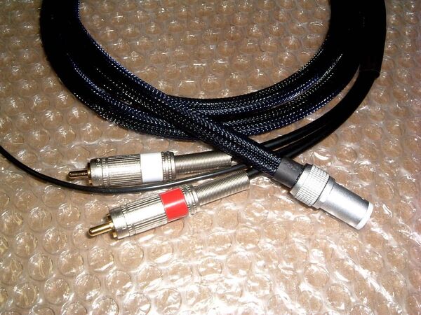 ★自作★ 5ピンソケット+RCA メッシュチューブ フォノケーブル 120cm