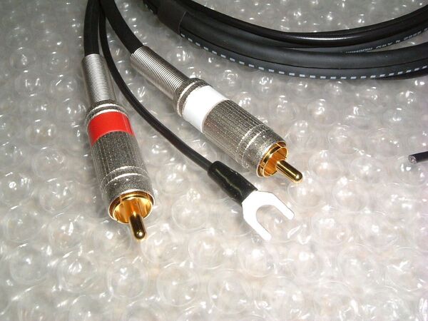 ★自作用 RCA モガミ3106 フォノケーブル (アース線付)120cm
