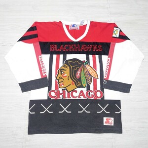 STARTER CHICANERY BLACKHAWKS スターター シカゴ ブラックホークス メンズ 半袖 Tシャツ NHL ホッケー チーム ヴィンテージ tp-24x362
