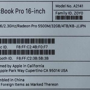 中古・送料無 MacBook Pro 16インチ 2019 CTO Core i9 2.3GHz/RAM 32GB/SSD4TB