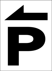 小型看板「Ｐ（左・黒字）」【駐車場】屋外可