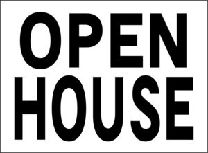  small size signboard [OPEN HOUSE( black character ][ real estate ] outdoors possible 