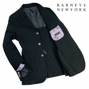 定価4.4万 極美品 BARNEYS NEWYORK バーニーズニューヨーク 鹿の子 3Bカジュアルジャケット サイズL 春夏 細身シルエット 黒 人気 A2433