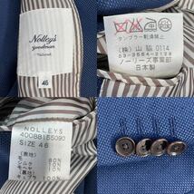 美品 NOLLEY'S good man ノーリーズ 3B段返 テーラードジャケット サイズ46/M相当 ネイビー ブルー 美シルエット シルク混 上質 A2439_画像9