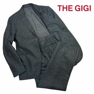 定価約15万 美品 THE GIGI ザジジ スーツ セットアップ サイズ50/XL相当 黒に近いチャコールグレー 美シルエット 脇下に小さな裂け有 A2460