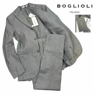 定価13.8万+税 新品 BOGLIOLI ボリオリ 50k.jacket スーツ セットアップ サイズ42/XS相当 ライトグレー イタリア製 未使用品 タグ付 A2461