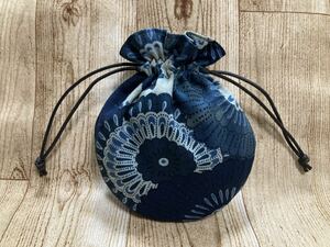 巾着袋 巾着　花柄　和柄　丸底　ハンドメイド ミニ巾着 drawstring bag Japanese pattern handcrafted