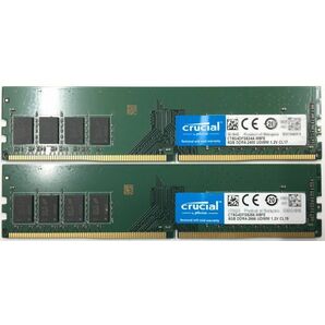 【8GB×2枚組】Crucial DDR4-2400 1R×8 UDIMM PC4-19200 DDR4-2666 288pin 中古メモリー デスクトップ用 即決 動作保証【送料無料】の画像2