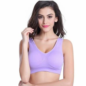 * [ new goods * unused ] sports bra M violet purple color joting not non wire yoga bla yoga wear elasticity stretch feeling 