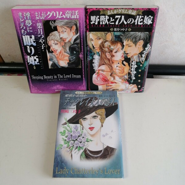 ◇野獣と7人の花嫁　◇淫夢にまどろむ眠り姫　/　葉月つや子　◇チャタレイ夫人の恋人　/　川崎三枝子　 文庫版コミック3冊【送料込 匿名】