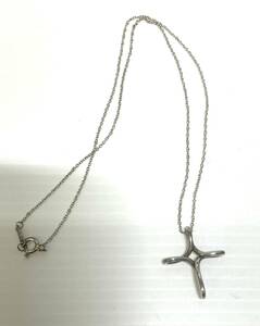 [0500-A]**TIFFANY&Co. L sa Pele ti Infinity Cross necklace SV925** present condition goods 