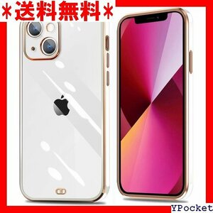 ベストセラー iPhone13 ケース クリア メッキ加工 耐衝撃 ォン13 ー 変形防止 人気 おしゃれ エレガント白 106