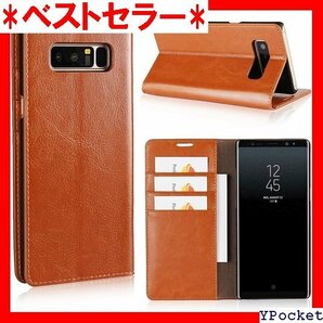 ベストセラー Galaxy Note 8 ケース ノート8 手帳型 ャラクシー ノートエイト ケース 手帳型 ライトブラウン 3