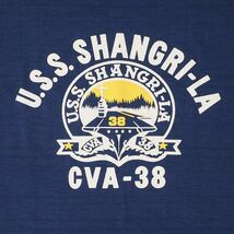 WAREHOUSE サイズM ネイビー×クリーム 4059 U.S.S. SHANGRI-LA リンガーTシャツ ウエアハウス_画像2