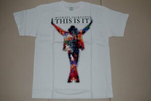 1201お3E/05■未使用品■マイケル・ジャクソン【Tシャツ/THIS IS IT/白/ホワイト/Mサイズ】映画/グッズ/Michael Jackson(送料510円【ゆ80】