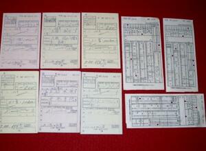 0819鉄431/1■切符 車内券■国鉄 昭和50年代中心9枚 姫路 加古川 明石 米原 大阪(送料180円【ゆ60】