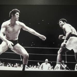 A4 額付き ポスター アントニオ猪木 モハメドアリ Muhammad Ali アリ いのき 白黒 写真 フォトフレーム
