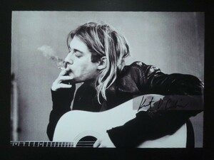 A4 額付き ポスター カートコバーン Kurt Cobain サインフォト 額装済み フォトフレーム 